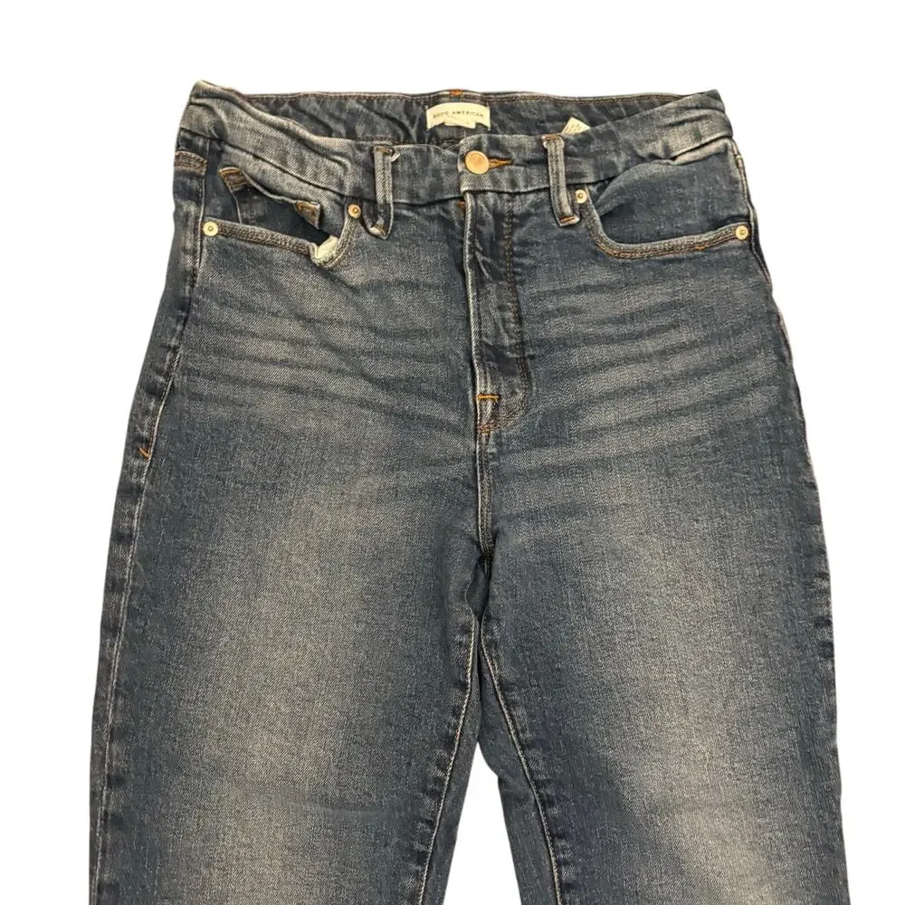 Good American Women's Good Legs Cropped Mini Bootcut Jeans 10/30 - Picture 5 of 9